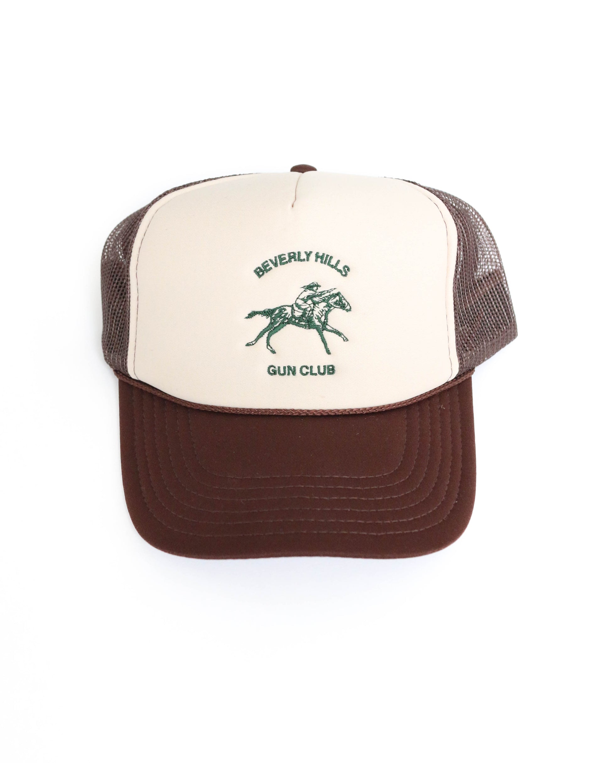 COWBOY TRUCKER HAT - BROWN/TAN - beverlyhillsgc.com